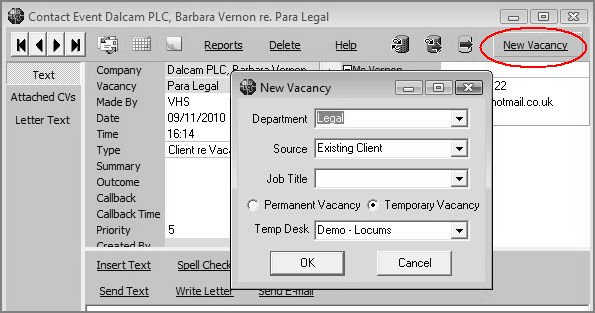 Adding from a Contact Event