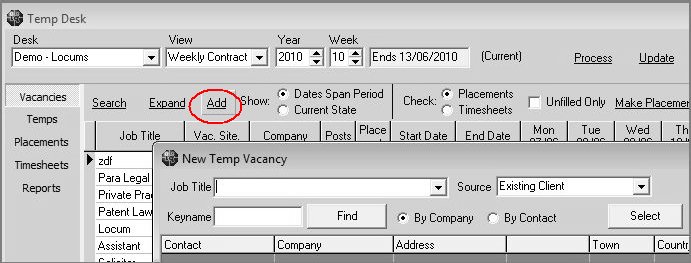 Adding from a temp desk