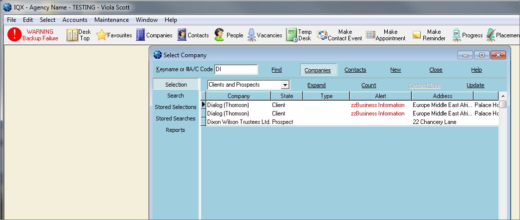 Company Selector