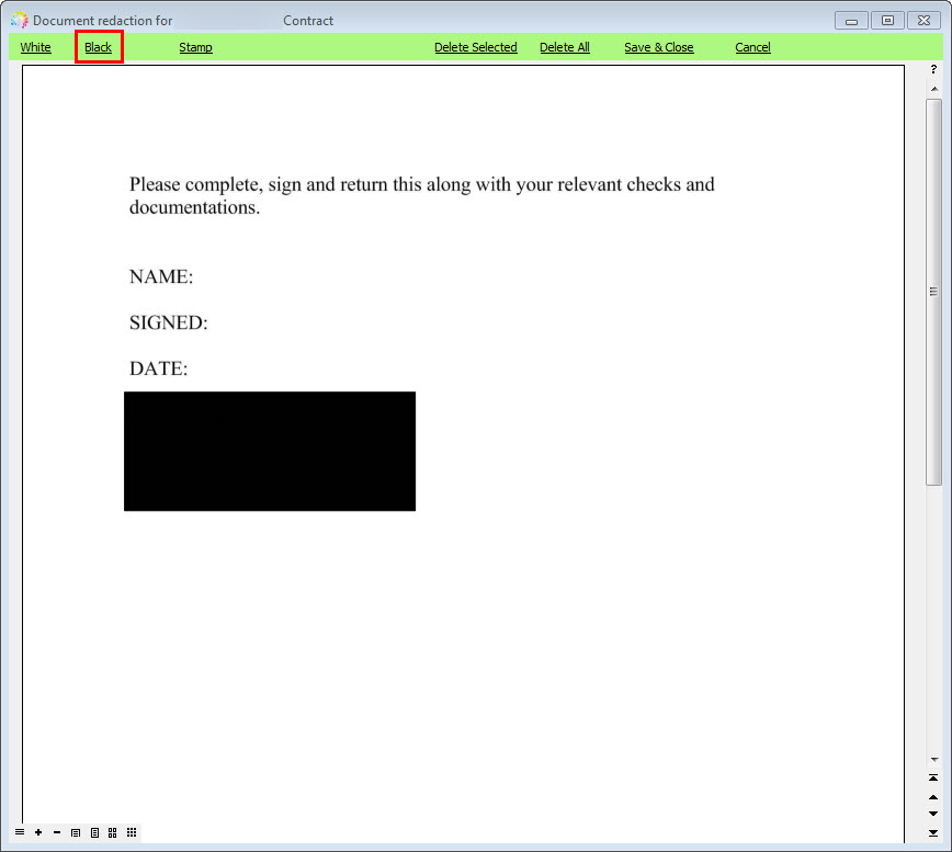 Redacting a compliance document Redacting a compliance document