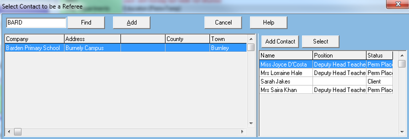 Attaching reference to a company contact