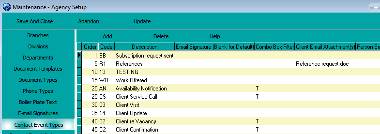 New contact event type New contact event type