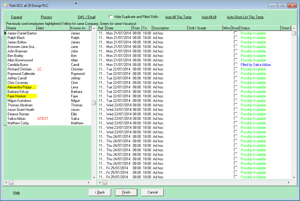 Fill Shifts